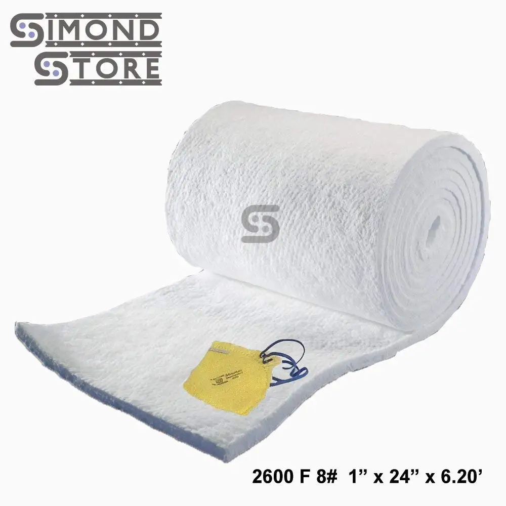 Fireplaces Kilns Furnaces Ceramic Fiber Insulation Blanket 2300F 6# 2 x 24 x 12.5 for Wood Stoves