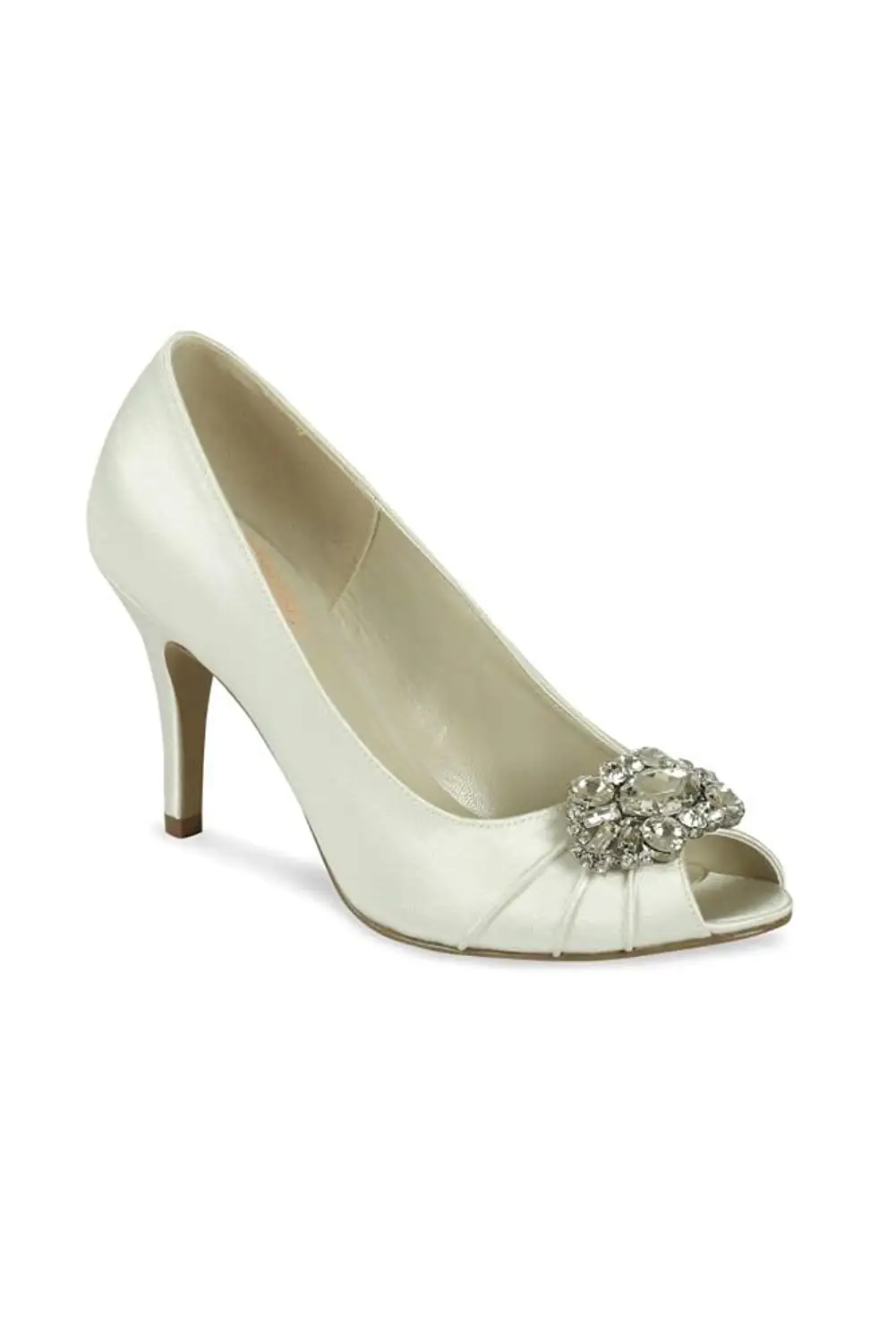 satin peep toe heels