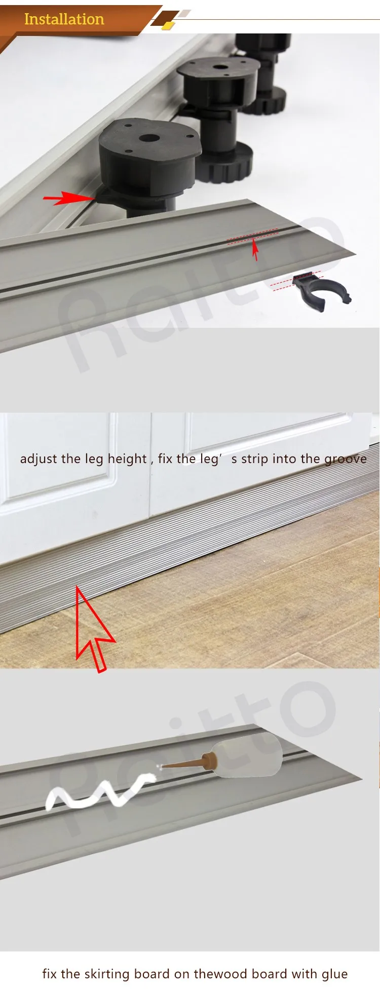 2016 Aluminum Alloy Kitchen Pvc Skirting Floor Kick Board Buy