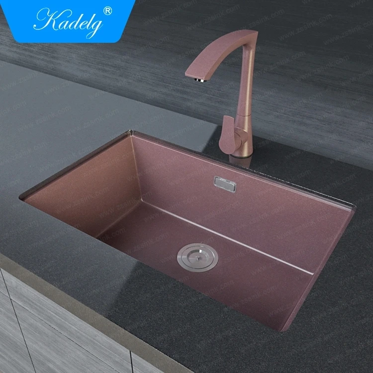 Rectangular Custom Size Black Kitchen Sink