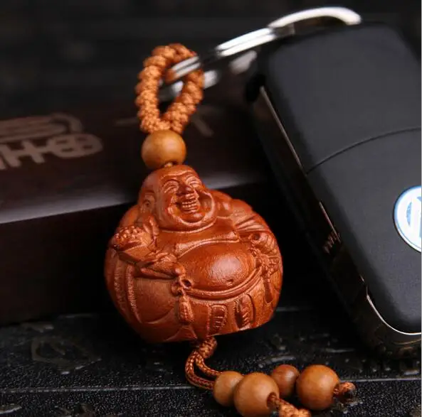 New到着天然木笑顔buddhaチャームキーホルダーキーリング女性男性ファッションキーバッグ車飾るキーチェーンジュエリー Buy ファッション ジュエリー大きなリング ファンシーキーリング ファッションウッドジュエリー Product On Alibaba Com