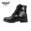 Designer Embroidery Fire Ankle Leather Afety Woman Boot Laces Factory Direct