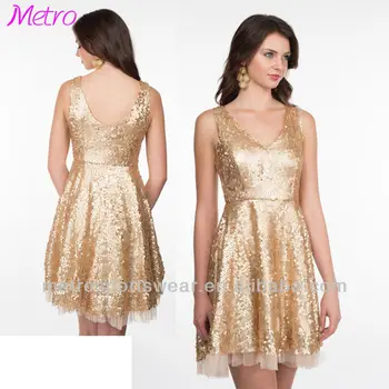 gold sequin skater dress