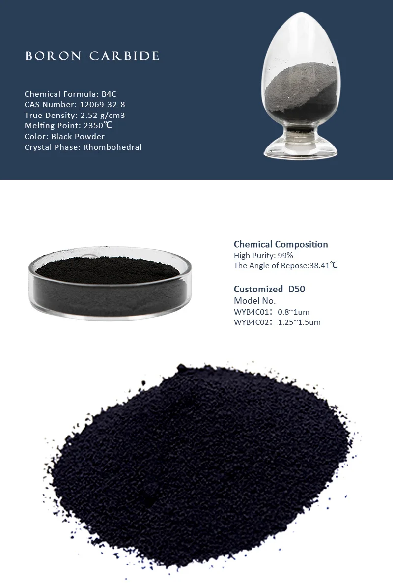 Weyol Factory Price Nano Boron Carbide Powder B4c Powder Used In