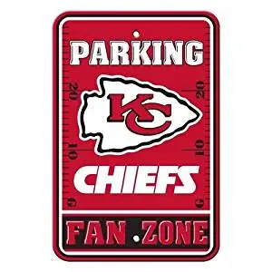 Kansas City Chiefs NFL "Fan Zone" Parking Sign 12" x 18"