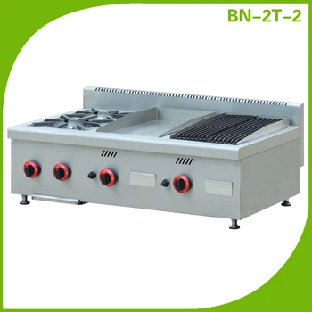 Restaurant Equipment 2 Burner Gas Cooking Range With Griddle Restaurant Equipment 2 Burner Gas