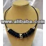 BLACK AND WHITE DISC NECKLACE - KENYA