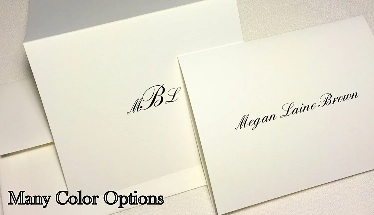 Monogram Initial Thank You Folded Note Cards ~ Personalized Stationery