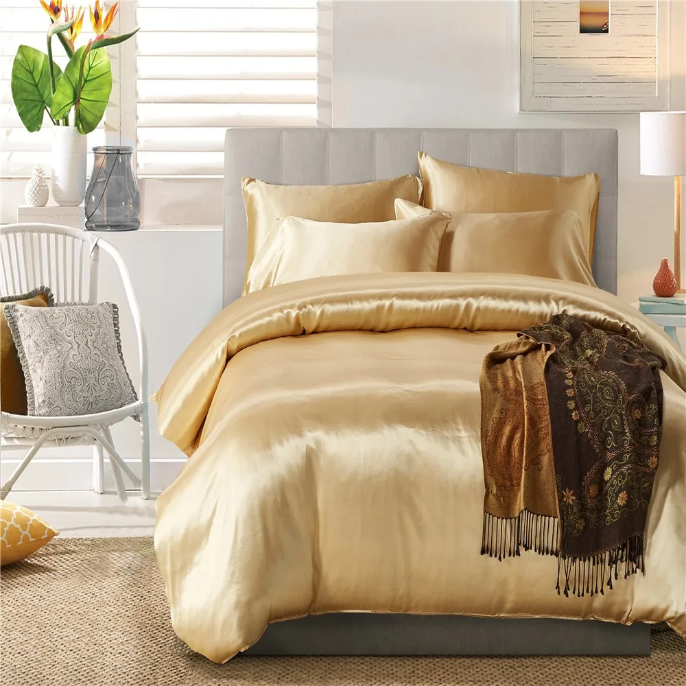 high quality hot silk comforter 3pcs bedding set duvet cover