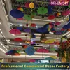 Customize shopping mall 80cm 100cm hanging red blue umbrella for spring decoration