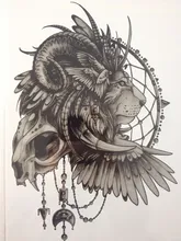 Novo Design simples preto leão 21 X 15 CM de tamanho Sexy beleza legal tatuagem à prova d ‘ água # 126