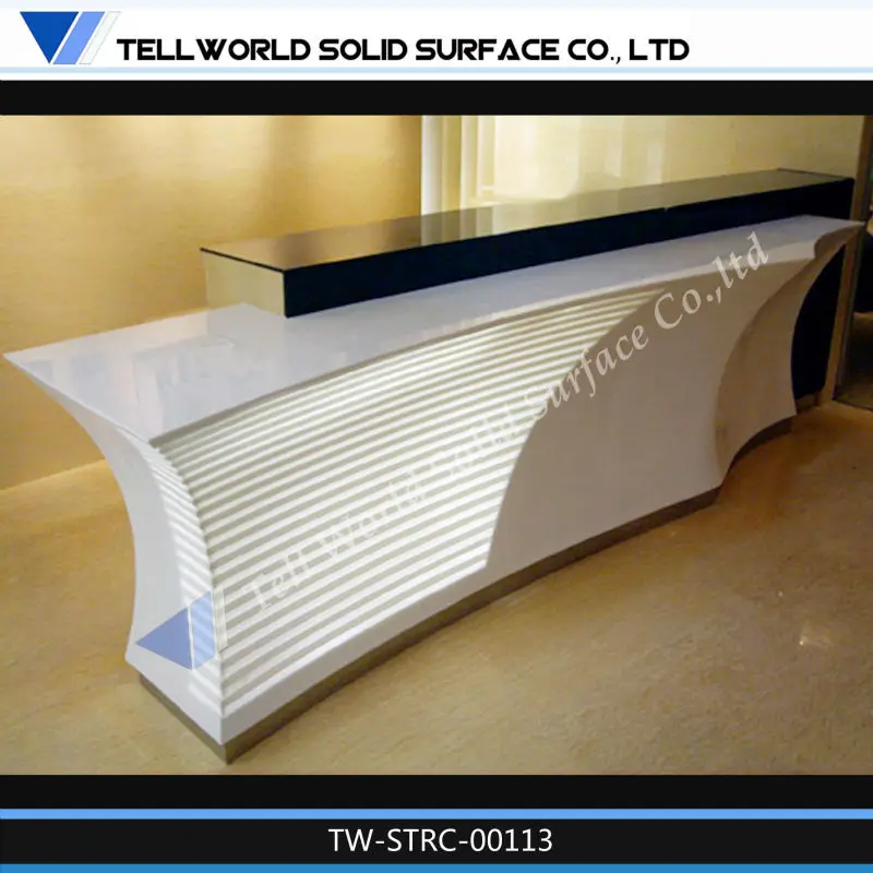 Tw Nice Looking Cash Register Reception Counter Curved L Shape