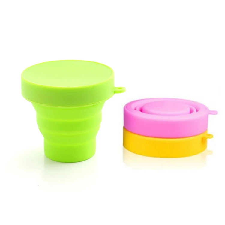 New Product Ideas 2019 Practical Gift Retractable Drinking Water Bottle Candy-colored Travel Camping Silicone Folding Cup