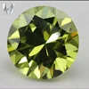 Round Brilliant Cut Peridot green CZ gemstone for rings