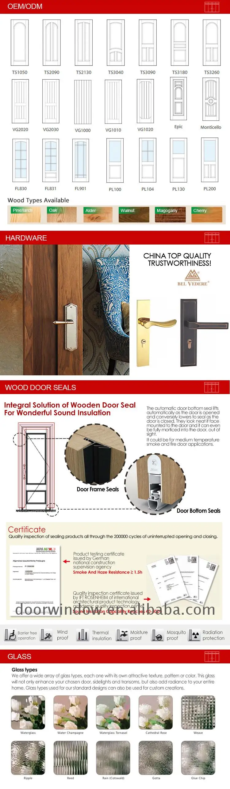 Half glass door insert wood interior entry doors