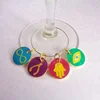 Metal party wine glass charm/winebottle charm with USA flag/map/eagle