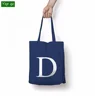 Factory supplier dye reusable alphabetic weekend foldable shopping cotton bag canvas tote