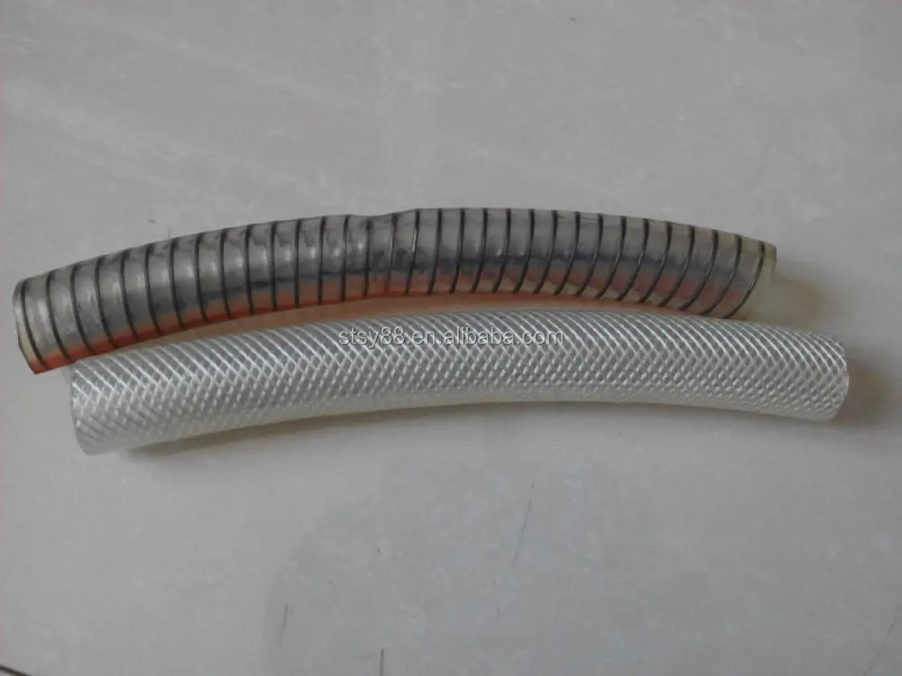 Pvc Nylon Polyester Braided Spiral Galvanized Steel Wire Reinforced Water Suction Hose Pipe