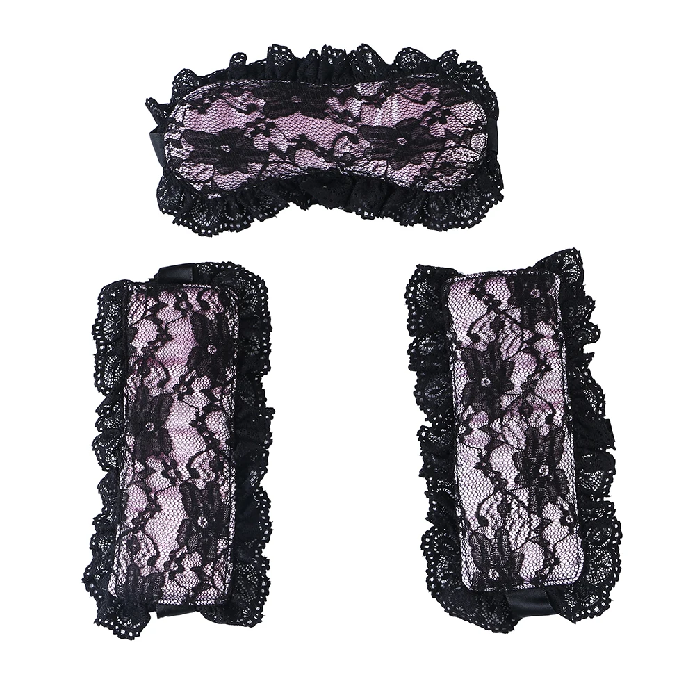 Lace handcuffs mask restraint sex set sex toy Bondage binding set whip couple flirting BDSM sm toy