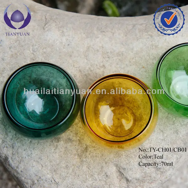 heat resistant hand made colored glass tea sets