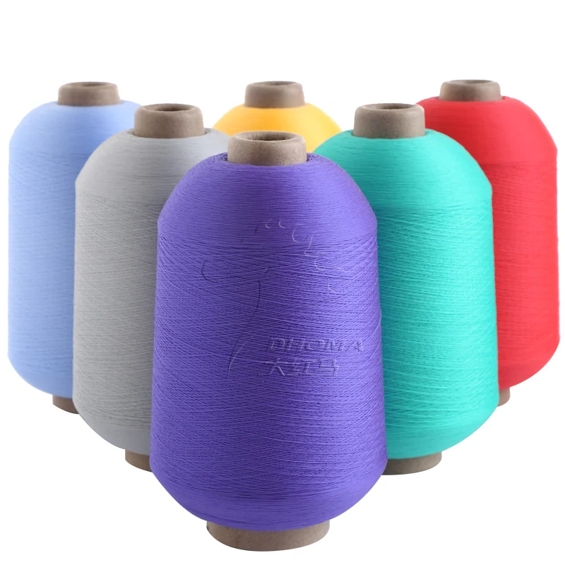 Colorful Polyester Yarn Stock Lot High Elastic Pet Pes Dty Yarn For ...