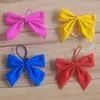 waterproof flocking pvc ribbon bow with elastic loop