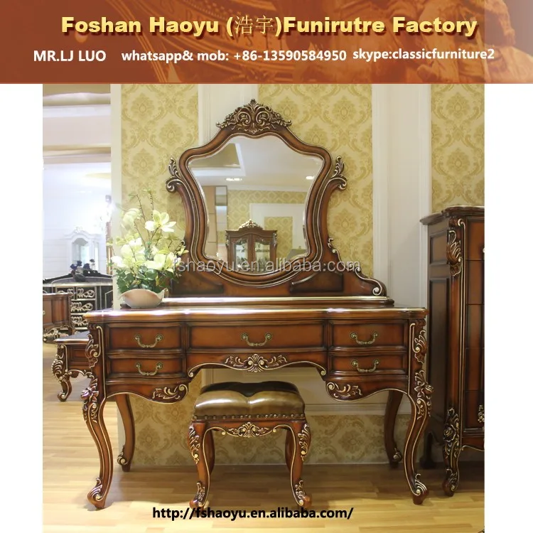 Unique Classic Dressing Table With Mirror Wooden Hotel Dressing
