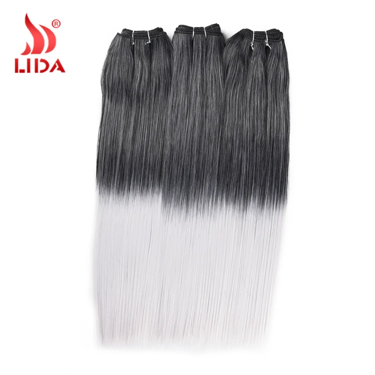 Lida Ombre Black And White Hair Weaves Futura Synthetic Hair