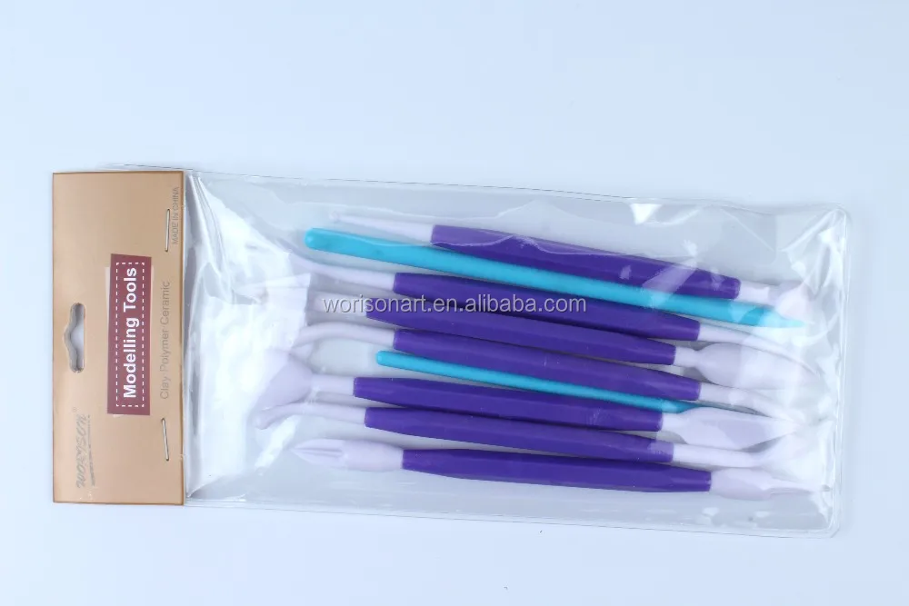YSGE 9Pcs/Set Pottery Tools Polymer Clay Sculpting Wax Modeling Carving Ceramic Kit Blue 