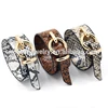 snake skin leather gold circle bracelet