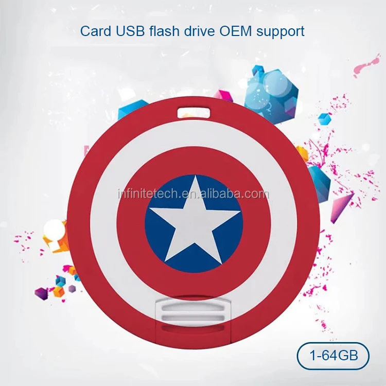 Round Shape Card USB Memory Sticks plastic usb card Flash Drive With Printing Logo - ANKUX.COM