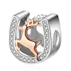 China Wholesale sterling silver elk horseshoe Charm beads Fit for Bracelet