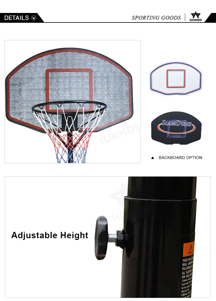Custom Backboard 10 Foot Adjustable Basketball Goals Basket Ball Hoop
