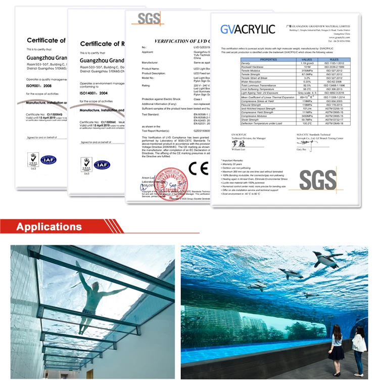 80mm 90mm 100mm Thick Cast Acrylic Plexiglass Sheets for fish tank/ aquarium/swimming pool