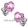 Cubic Zirconia Earrings Round Cut Claws Setting 316L Stainless Steel Ear Piercing Studs
