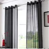 New Solid Sheer Curtain Window Curtains Metal Eyelet Voile Panel black