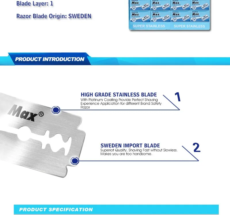 safety blade platinum coated double edge blade factory