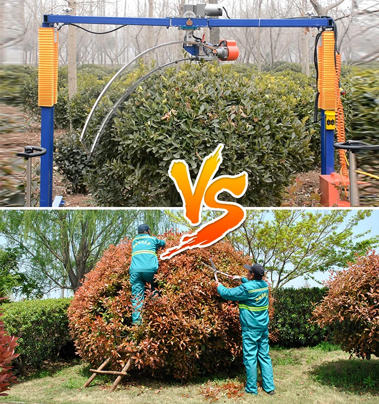 Automatic Shrub Trimming Machine with wheels for shearing ball-shaped trees and bushes