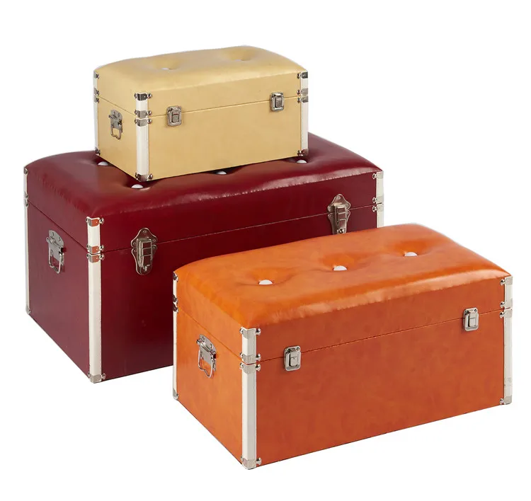 Different Size Decorative Leather Storage Trunk Boxes Buy Trunk Box