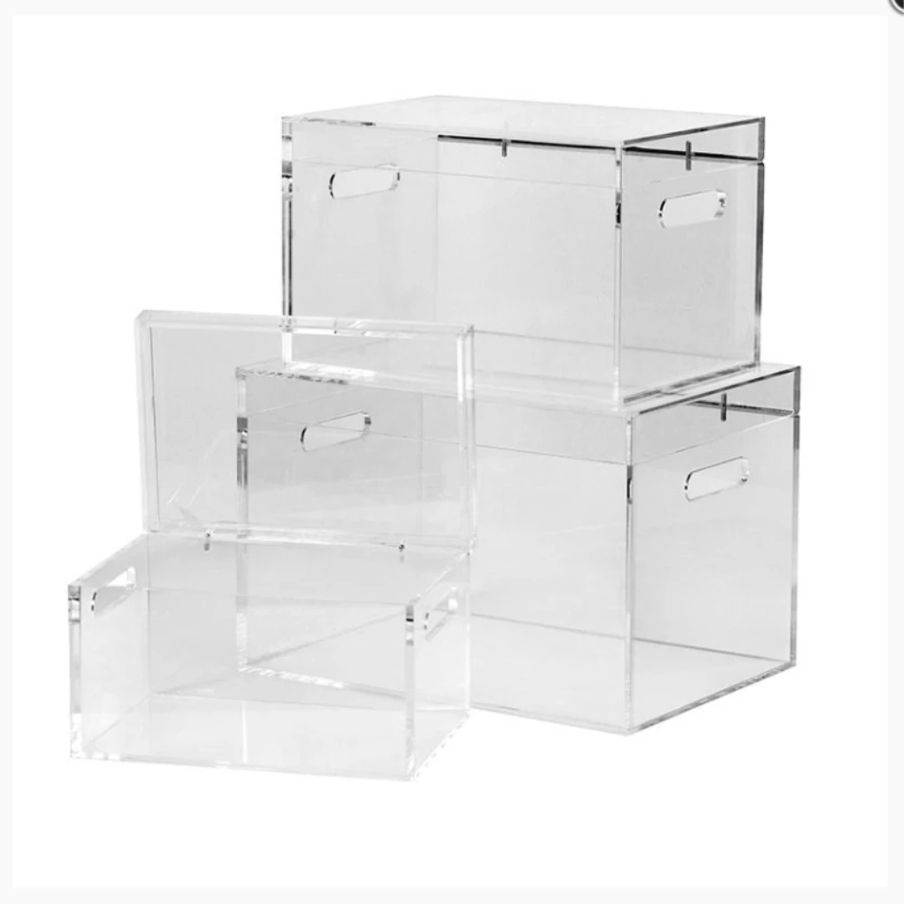 Contemporary Designed Clear Acrylic Storage Cases Customized Acrylic