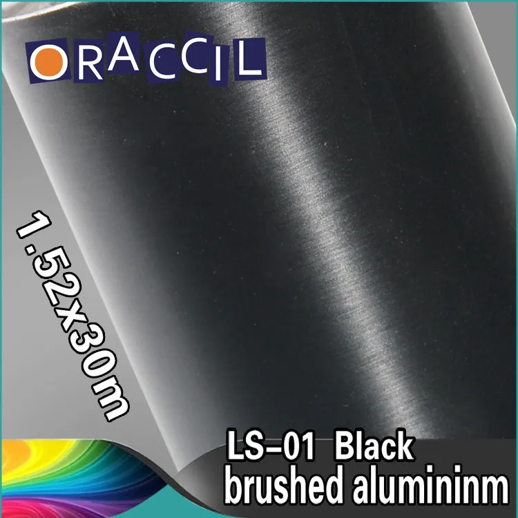 1.52x30m Self Adhesive Vinyl Brushed Aluminum Sheet Car Body Vinyl Wrap ...