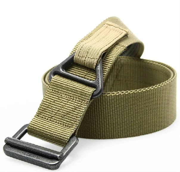 QX Mens Riggers Tactical Belt Military Style Nylon Webbing Outdoor Security Combat Belt for Military Training