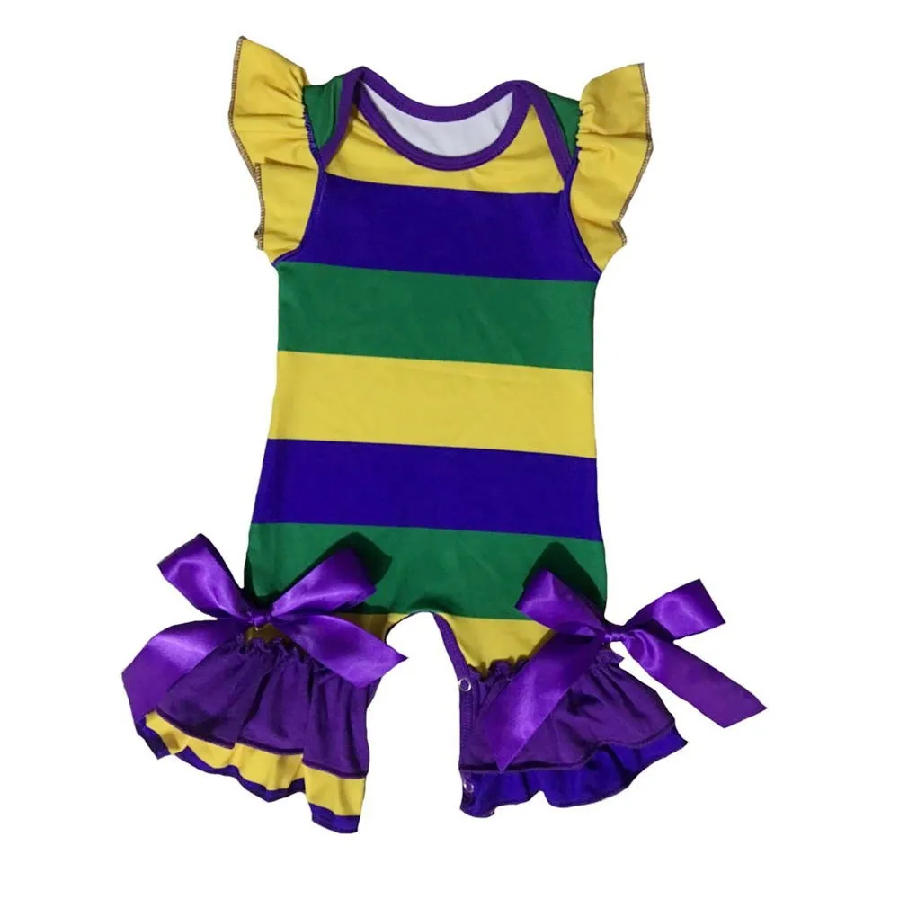 Carnival Jumpsuit Holiday Mardi Gras Romper Baby Girls Sleeveless