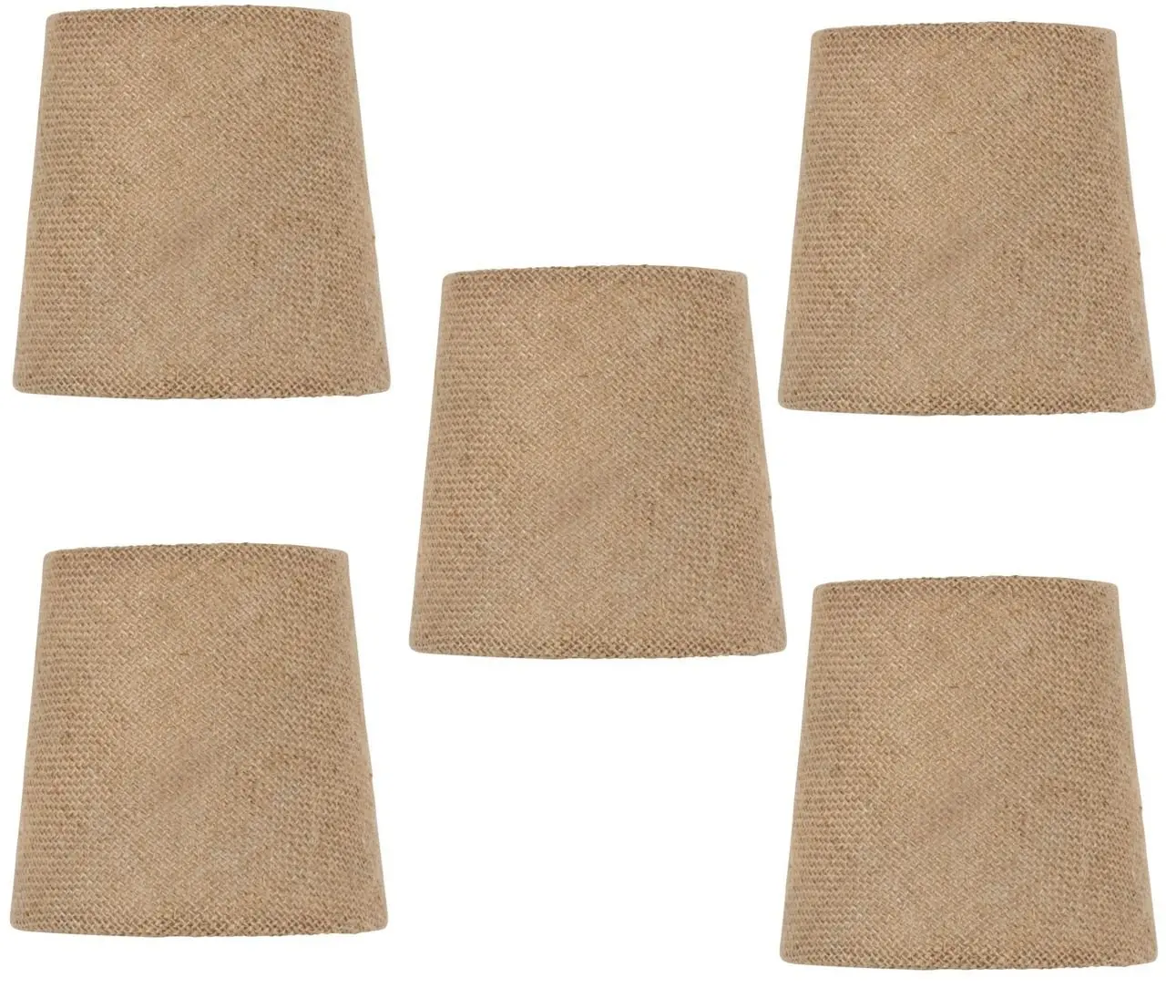 Mini Chandelier Shades Clip On Small Lamp shades set of Five Burlap fabric