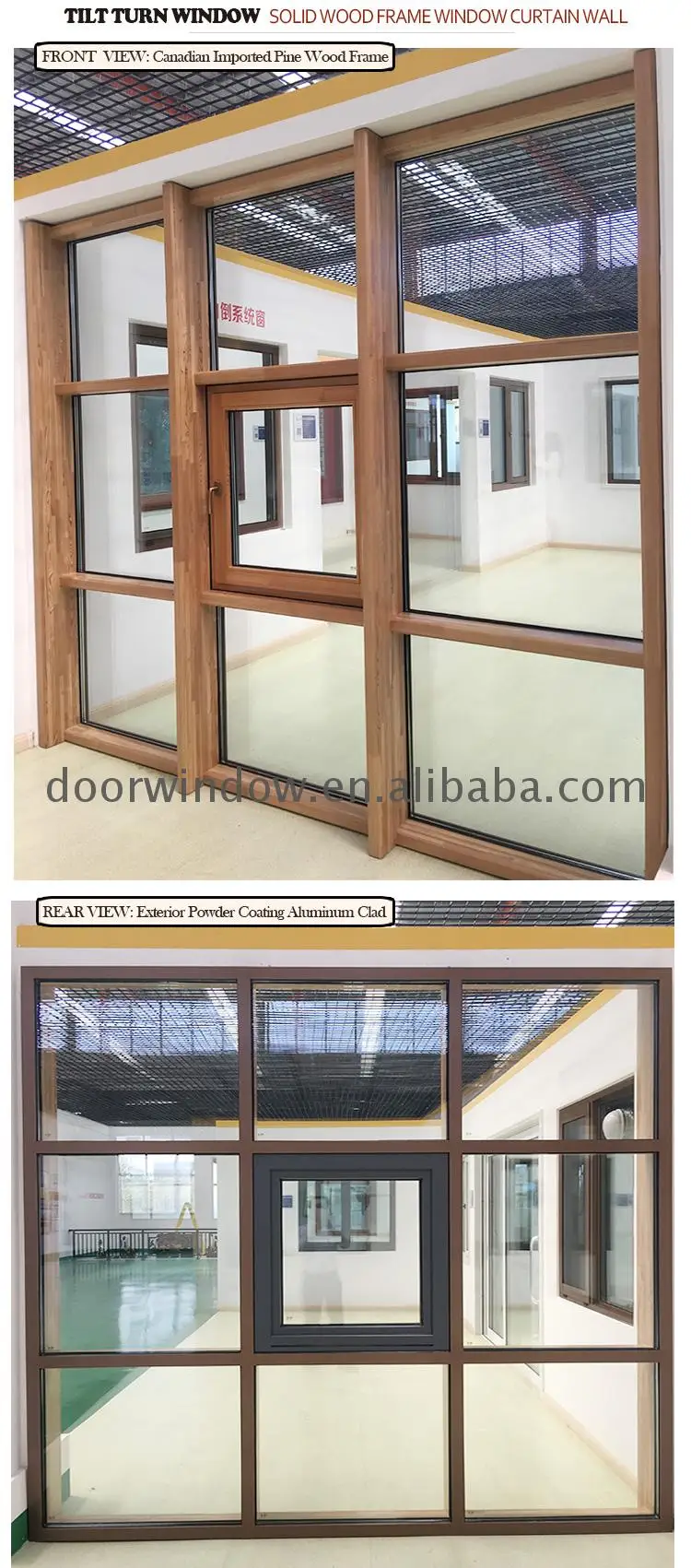 Type of office window curtain teak wood partition glass wall