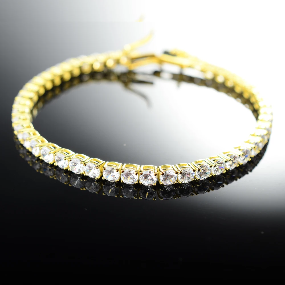 2019 Wholesale Jewelry Cz Crystal Hiphop Tennis Bracelet For Men Buy