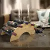 Bamboo Wine bottle Rack - Wooden Semi-Circle Rack for Up to 5 Bottles -wine display stand Perfect for Kitchen Countertop
