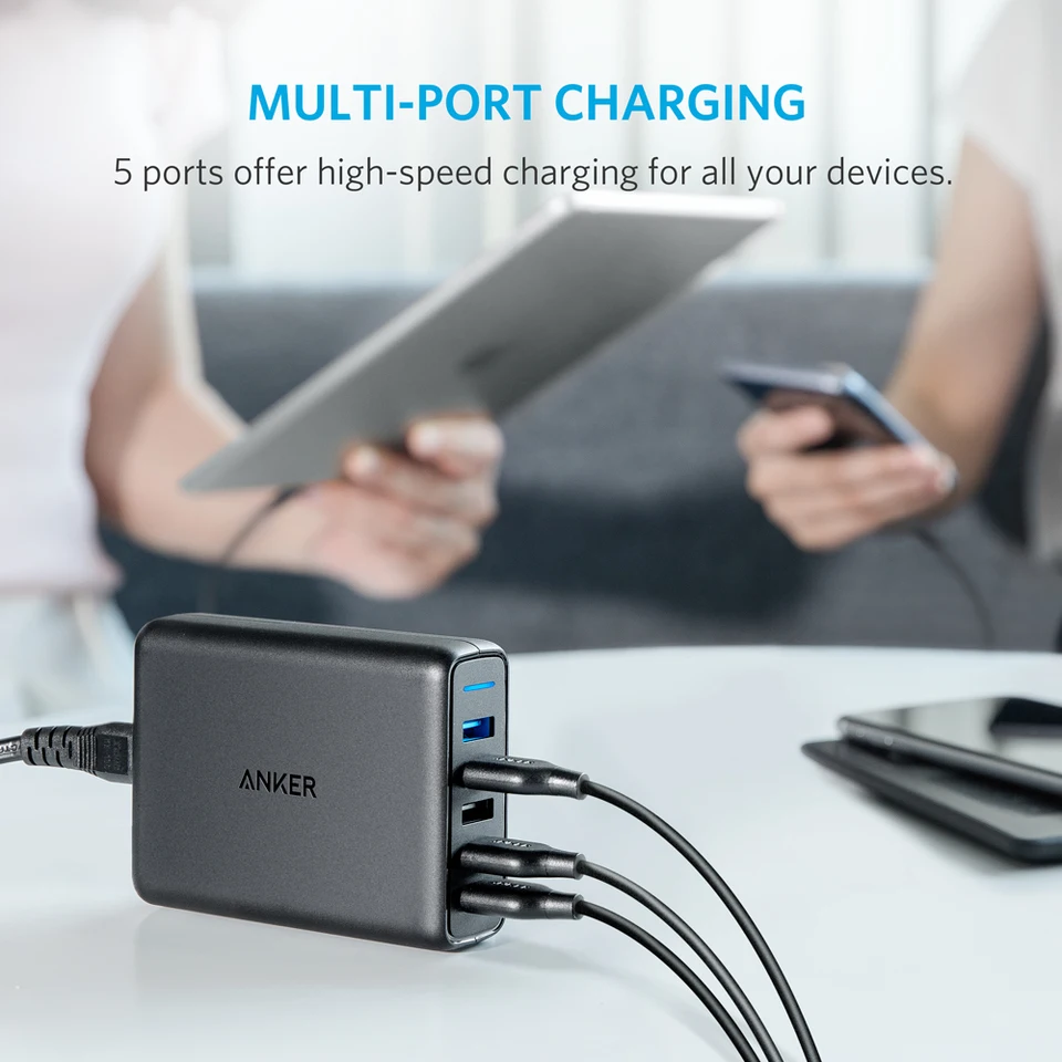 Pentru înc?rc?torul de perete USB Anker Quick Charge 3.0 63W 5 porturi U