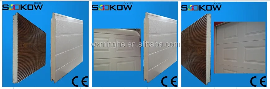 Automatic Sectional Panel Garage Door Mahogany Wood Color Garage