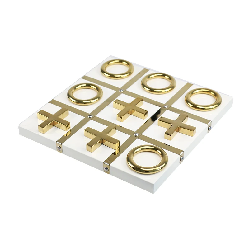 8 X 5 Glam Style Metallic Tic Tac Toe Game Set On Clear Acrylic